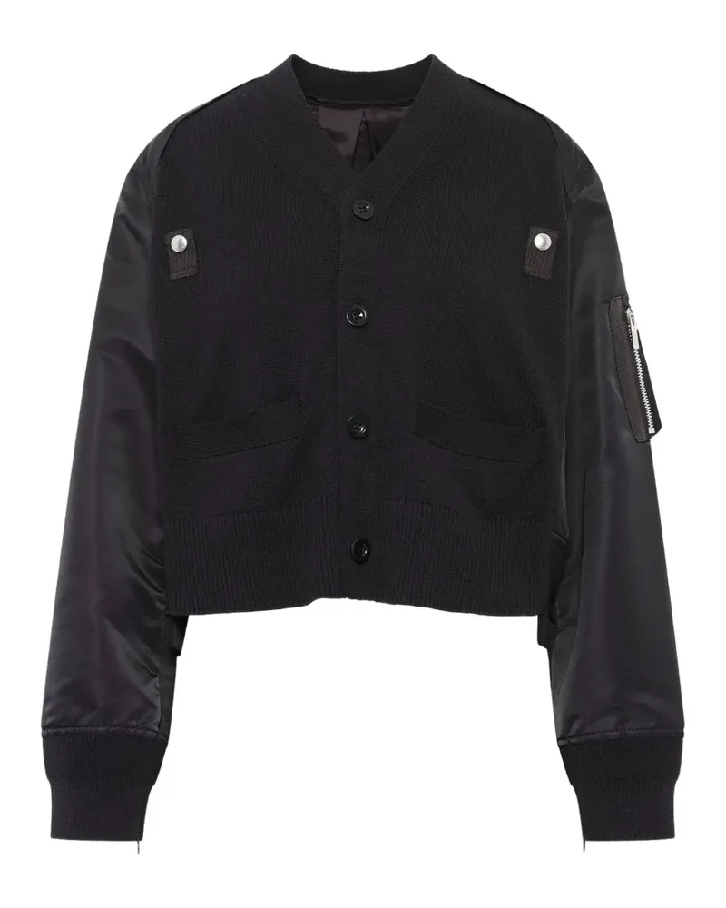 Sacai Cardigan mit Einsätzen - Schwarz Schwarz
