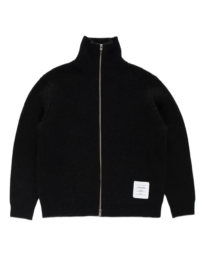 Pop Trading Company ribbed-knit zip-up sweater - Schwarz Schwarz