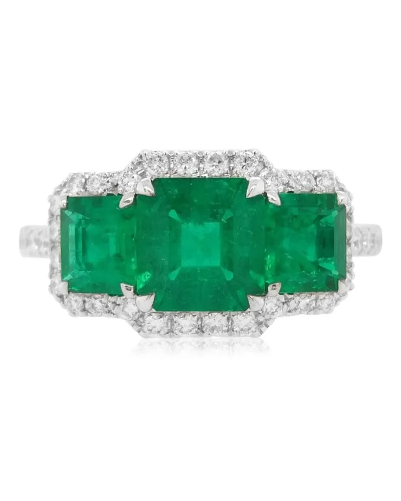 HYT Jewelry 18kt Weißgoldring mit Diamanten - Grün Grün