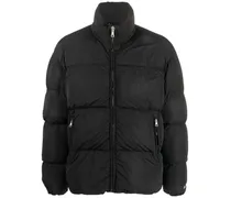 Gefütterte Jacke mit Logo-Stickerei - Schwarz