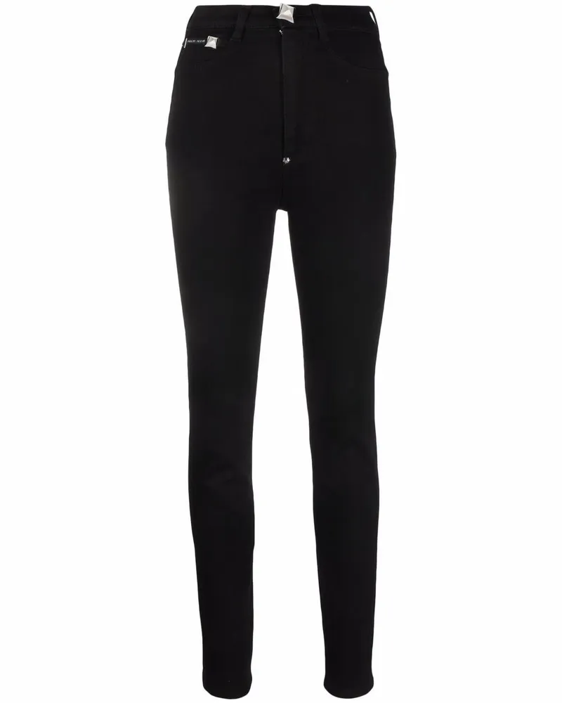 Philipp Plein Jeggings mit hohem Bund - Schwarz Schwarz