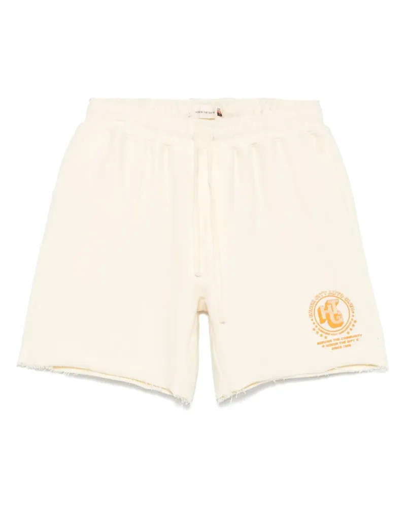 Honor The Gift Race Shorts mit Fischgrätenmuster - Nude Nude
