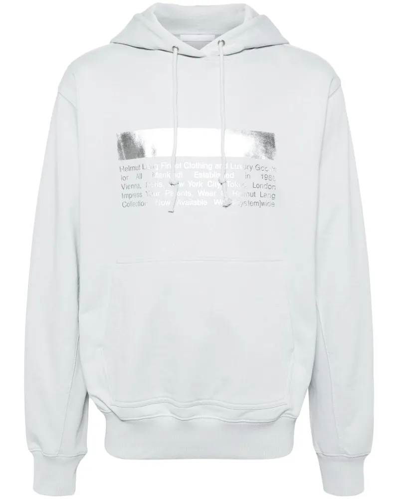 Helmut Lang Hoodie mit Logo-Print Blau