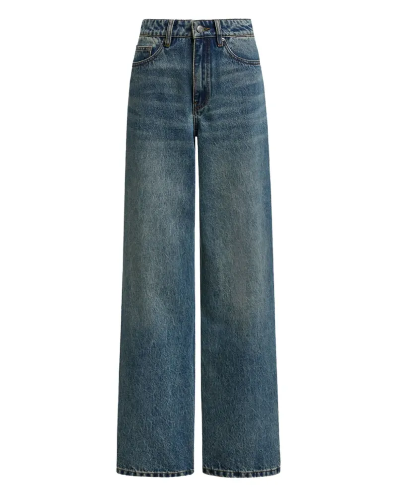12 STOREEZ Jeans mit weitem Bein - Blau Blau