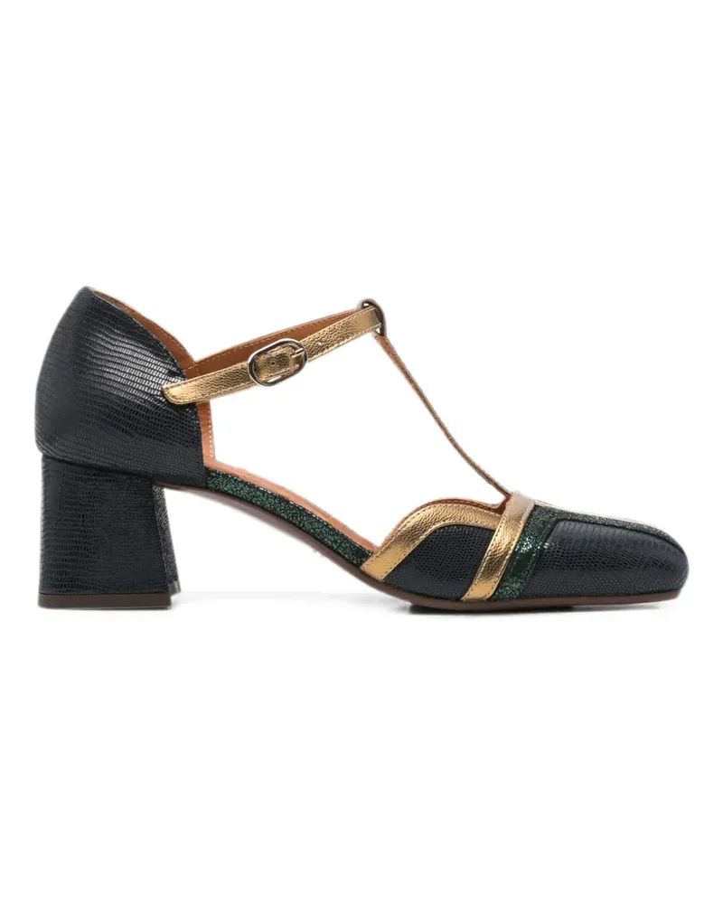 Chie Mihara Volai lizard-effect T-bar heeled pumps - Blau Blau