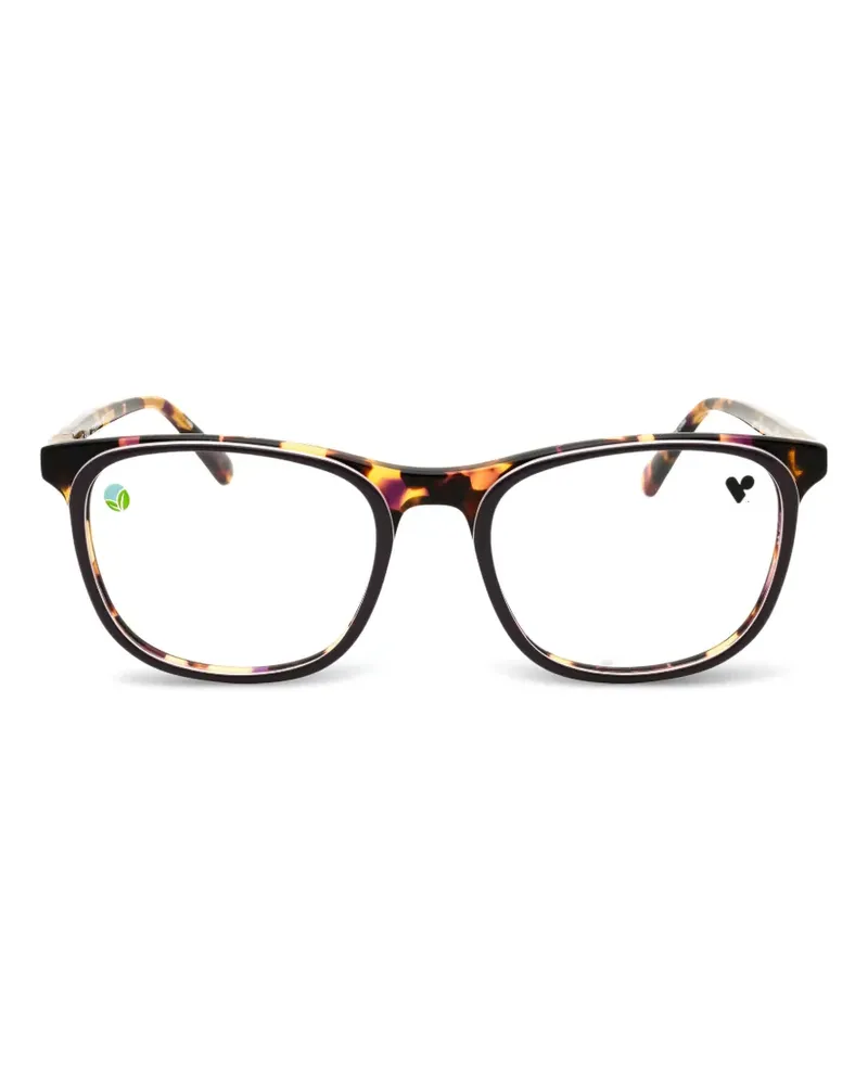 COLE HAAN Eckige Brille in Schildpattoptik - Braun Braun
