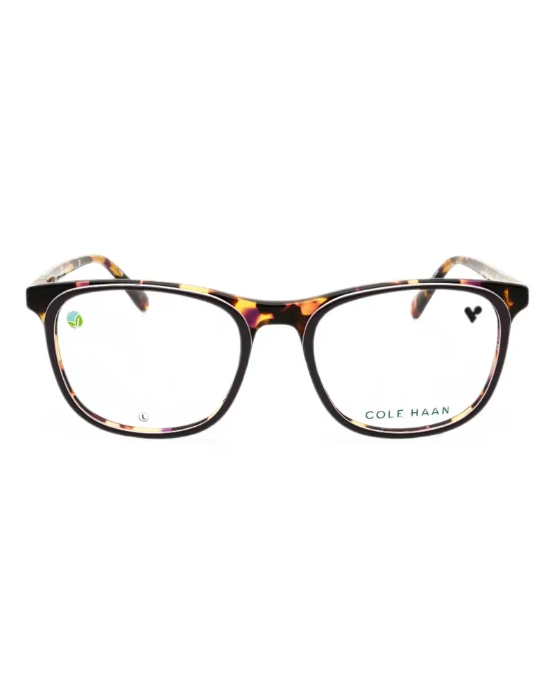 COLE HAAN tortoiseshell-effect rectangle-frame glasses - Braun Braun