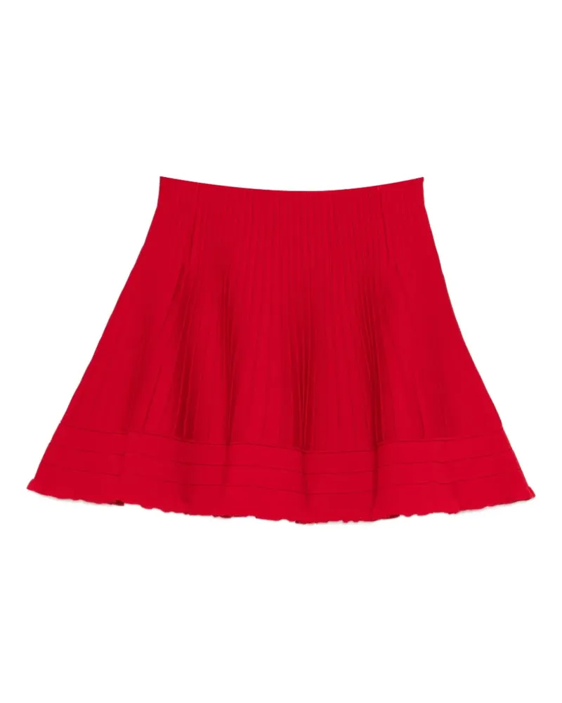Maje Gestrickter Minirock mit Falten - Rot Rot