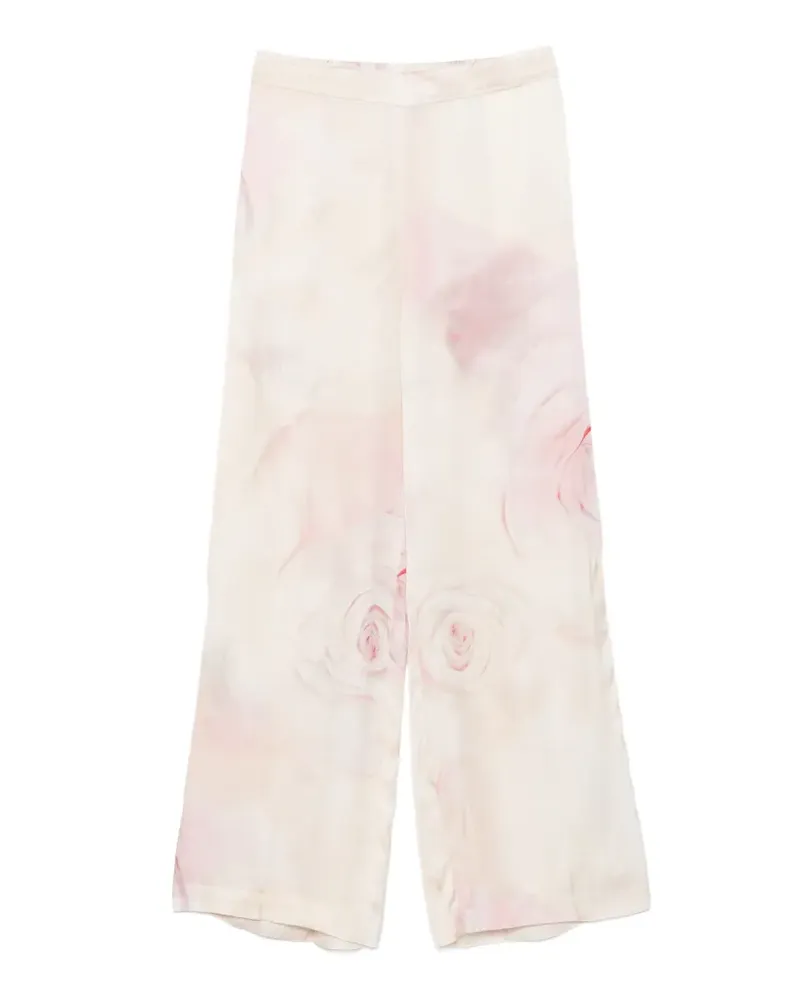Blumarine floral-print trousers - Nude Nude