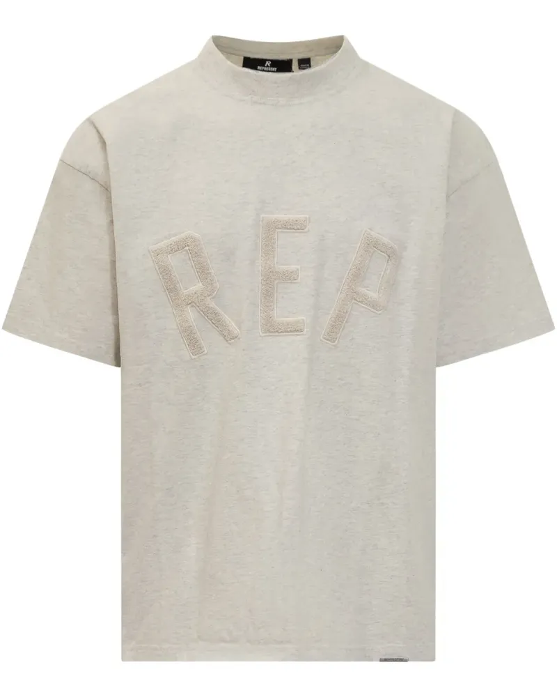 REPRESENT T-Shirt mit Logo-Applikation - Nude Nude