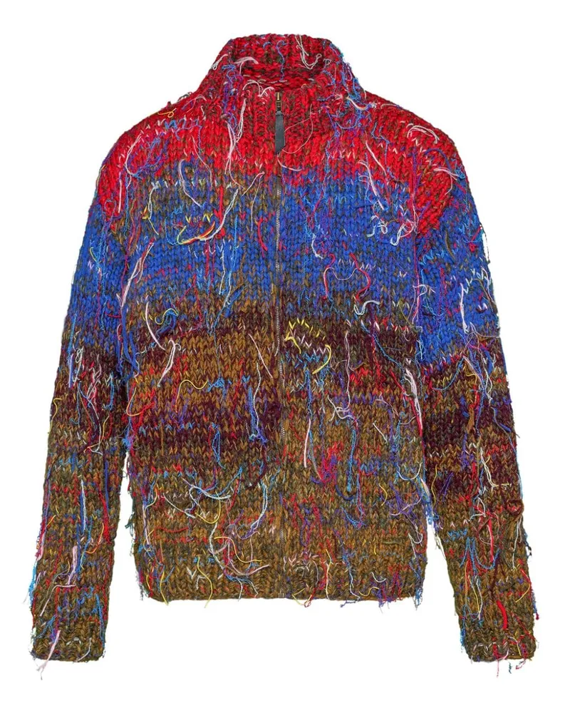 Maison Margiela Cardigan mit ausgefransten Kanten - Blau Blau