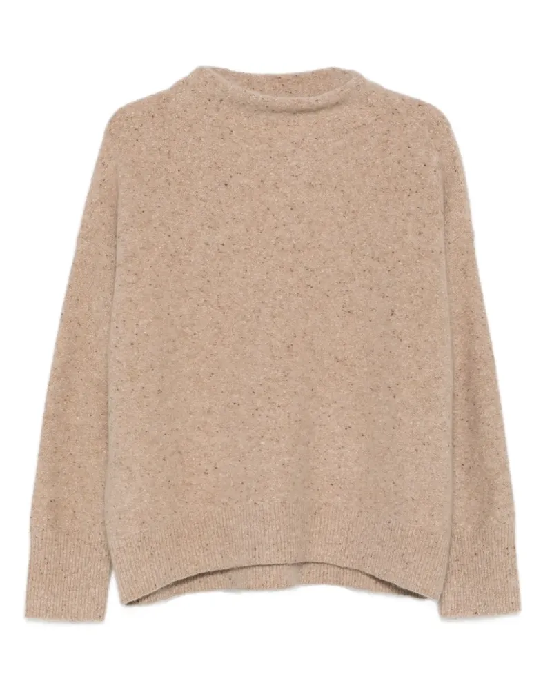 Vince Melierter Pullover mit Stehkragen - Braun Braun