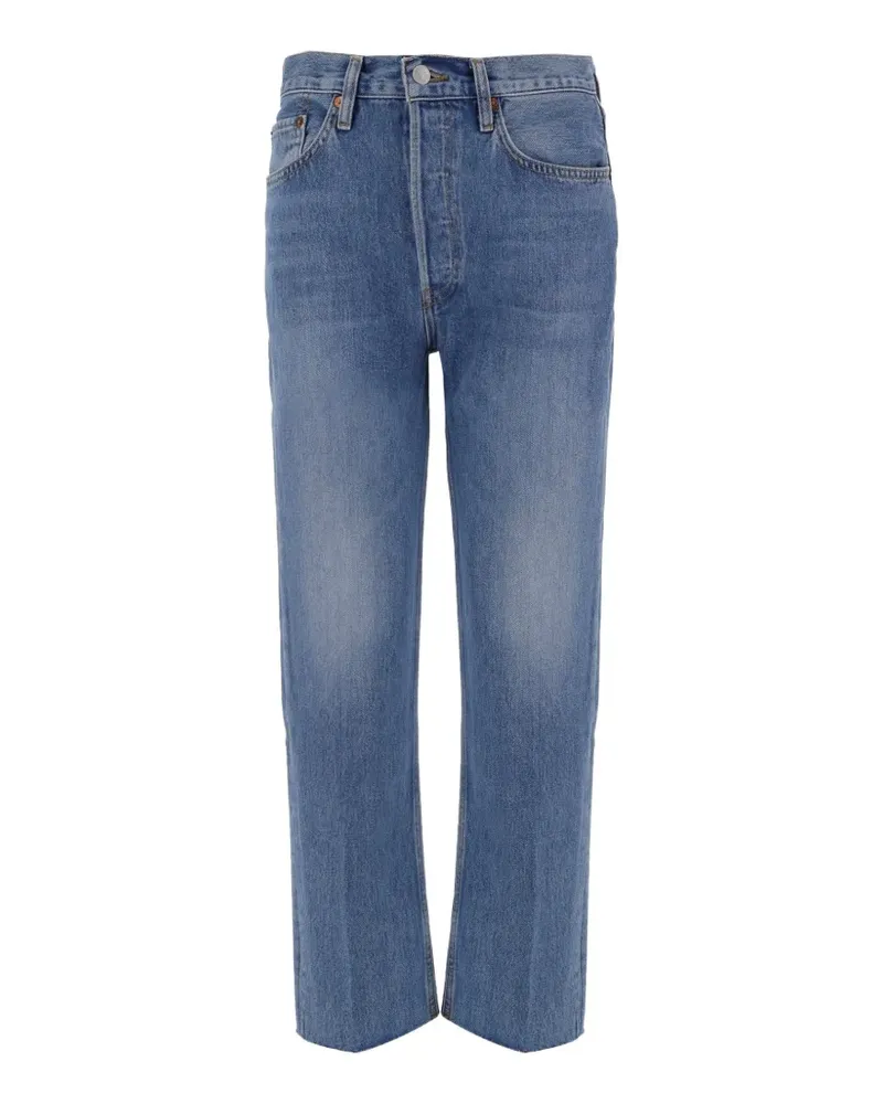 RE/DONE Ausgeblichene Stove Pipe Jeans - Blau Blau