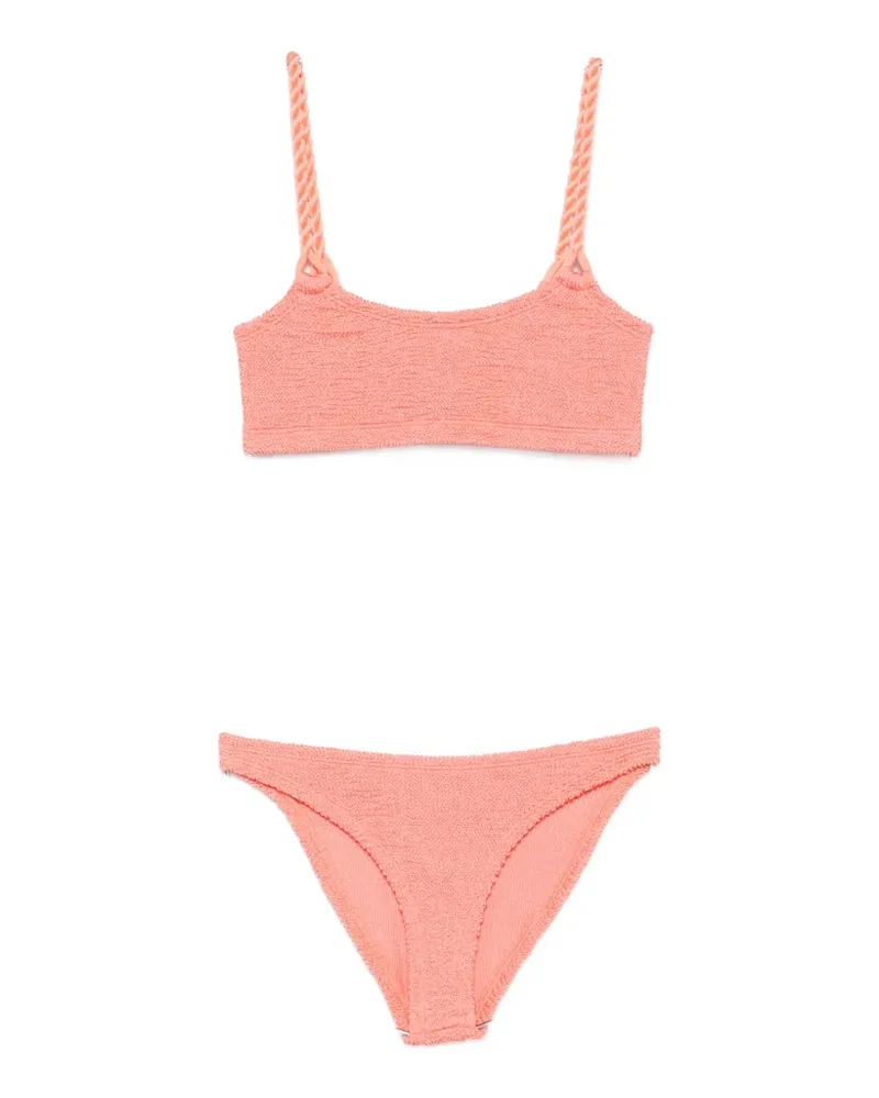 Hunza G Phoebe Bikini in Knitteroptik - Orange Orange