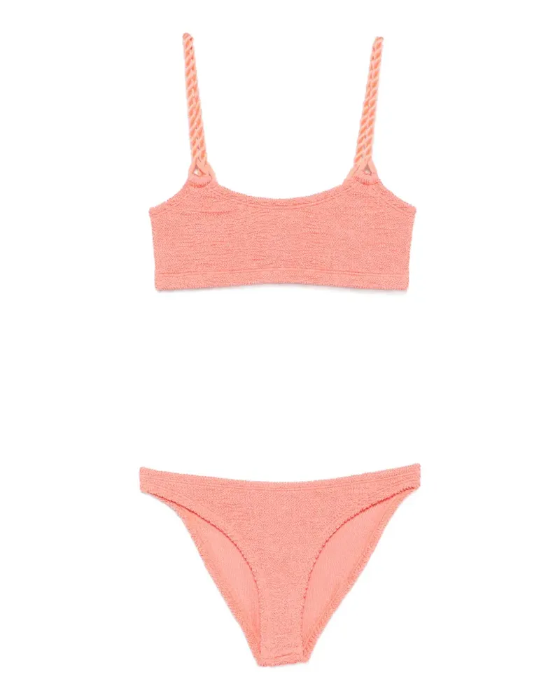 Hunza G Phoebe Bikini in Knitteroptik - Orange Orange
