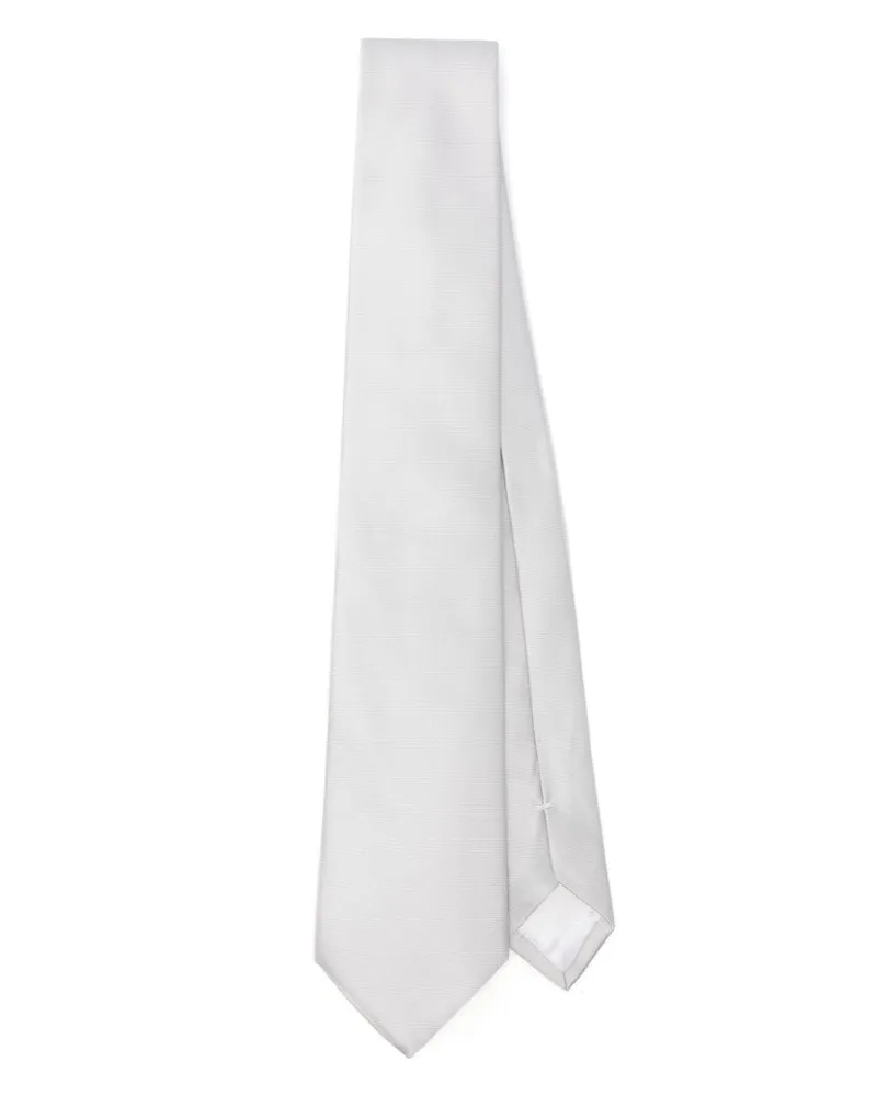 Emporio Armani Krawatte aus Seiden-Faille - Grau Grau