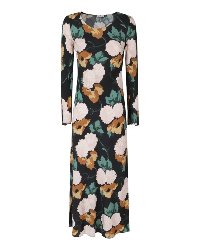 RIXO Amal Charcoal Kleid mit Blumenprint - Grau Grau