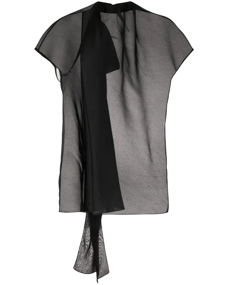 KHAITE Semi-transparente Seidenbluse - Schwarz Schwarz