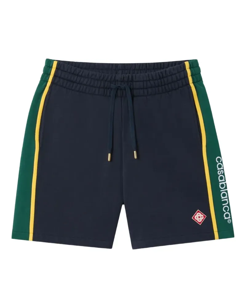 Casablanca Paris Sweatshorts mit marineblauen und grünen Einsätzen Blau