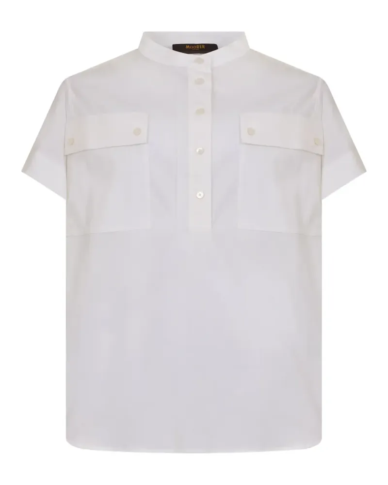 MOORER Kurzärmelige Bluse - Weiß Weiß