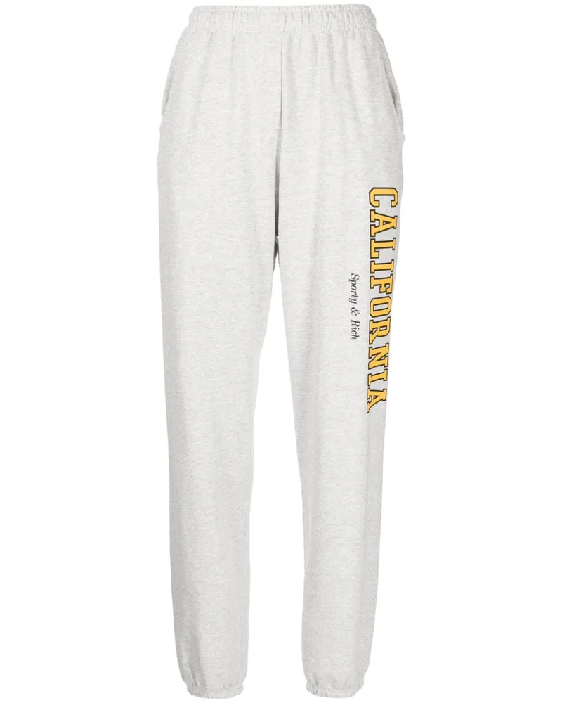 SPORTY & RICH California Jogginghose mit Logo-Print Grau