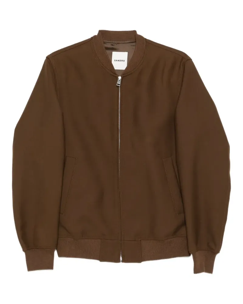 Sandro Jacke mit gerippten Bündchen - Braun Braun