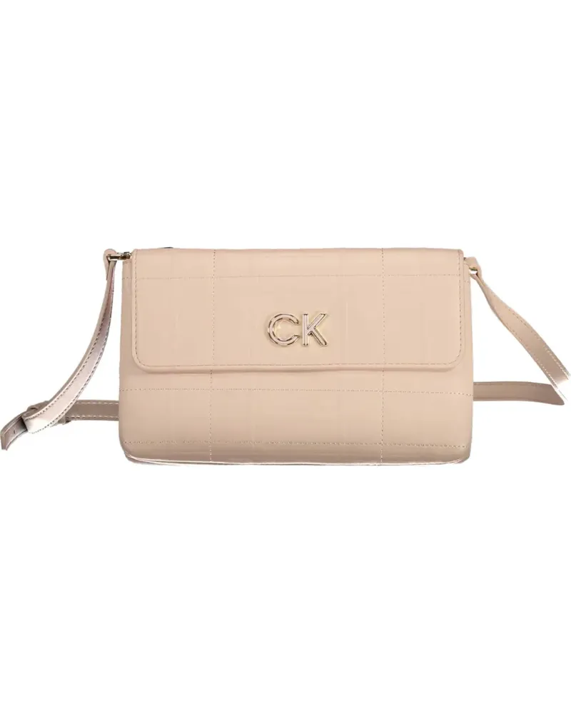Calvin Klein Schultertasche mit Logo-Schild - Nude Nude