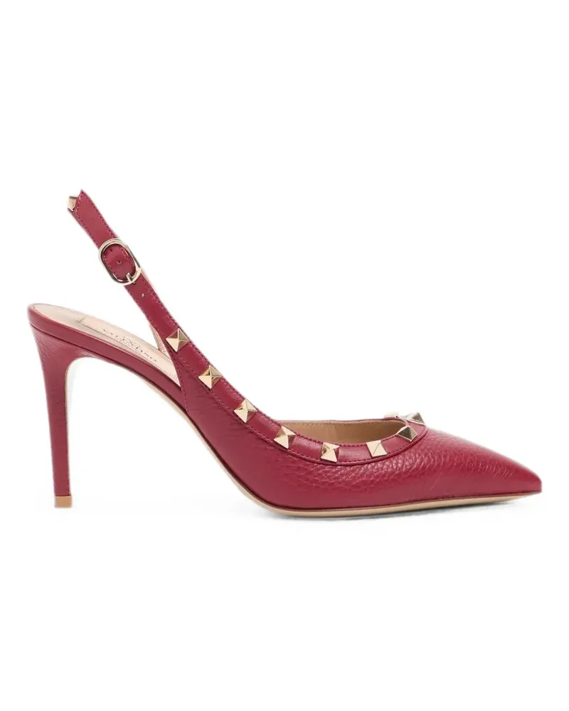 Valentino Garavani Rockstud slingback in elk-print calfskin pumps - Rot Rot