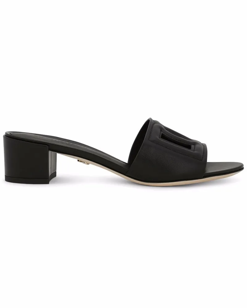 Dolce & Gabbana Mules mit DG 40mm - Schwarz Schwarz