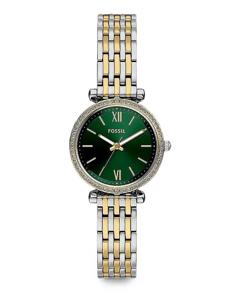 Fossil mini Carlie crystal-embellished 28mm watch - Grün Grün