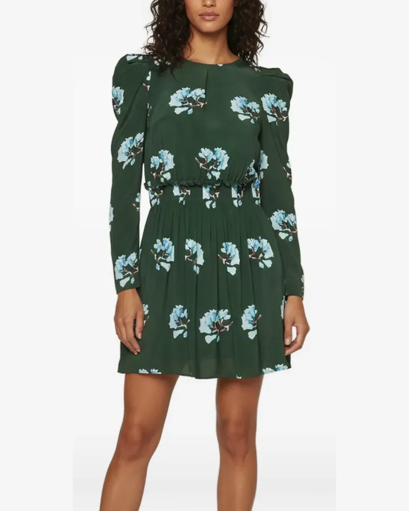 Maje floral-print long-sleeve mini dress - Grün Grün