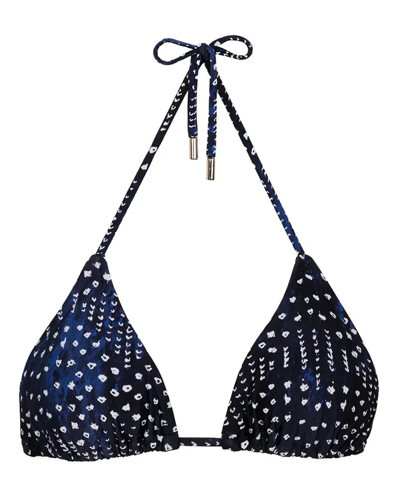 Lenny Niemeyer Gepunktetes Bikinioberteil mit Schnürung - Blau Blau