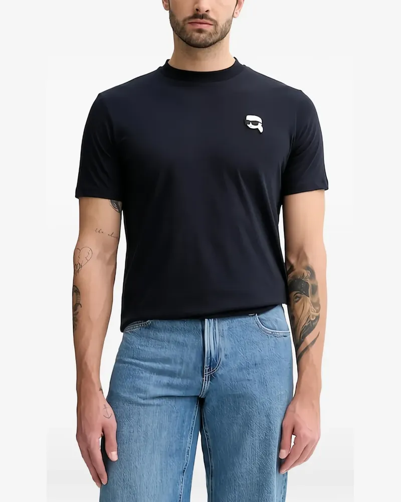 Karl Lagerfeld Rundhals-T-Shirt mit Logo - Grau Grau