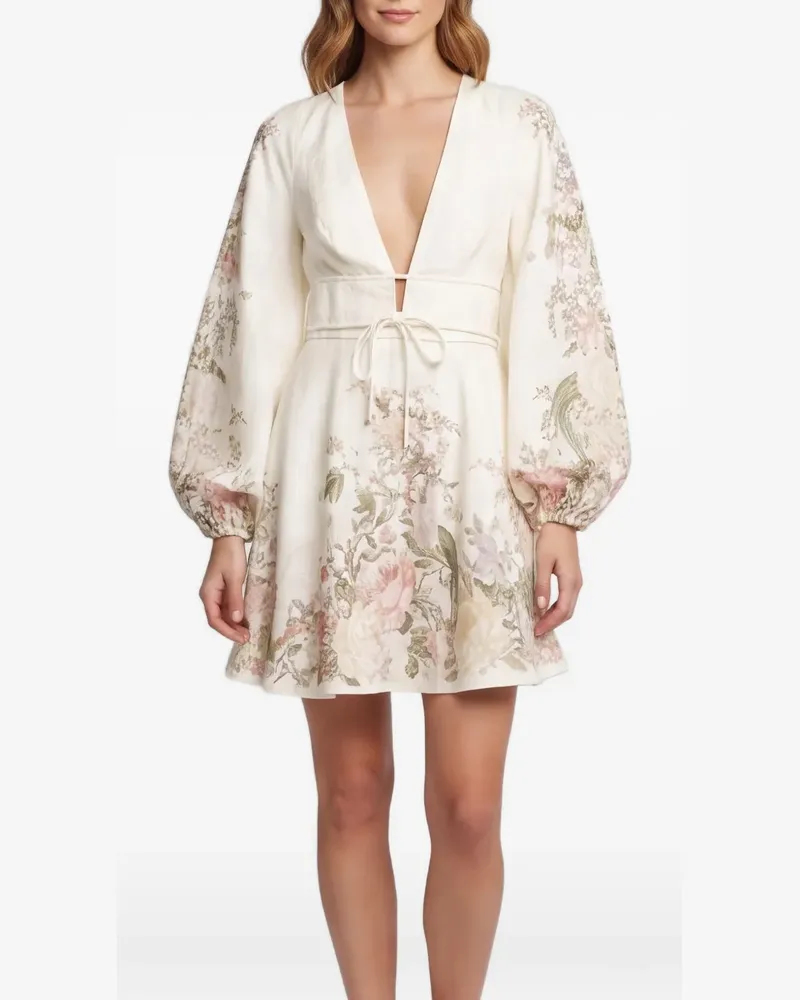 Zimmermann floral-print midi dress - Nude Nude