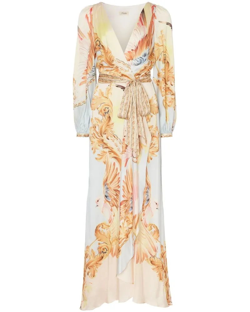 Temperley London Wickelkleid mit grafischem Print - Nude Nude