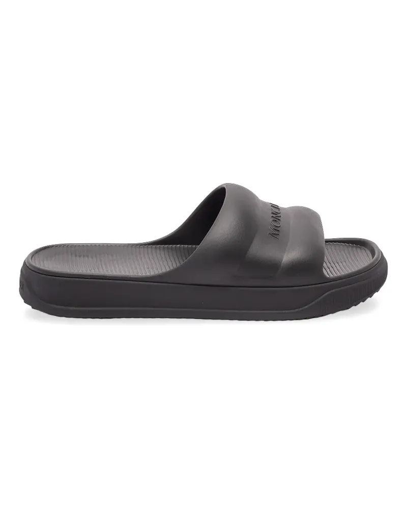 Moncler embossed logo slides - Schwarz Schwarz