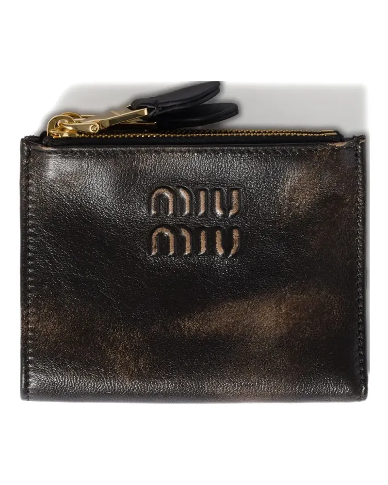Miu Miu Portemonnaie mit Logo-Prägung - Braun Braun