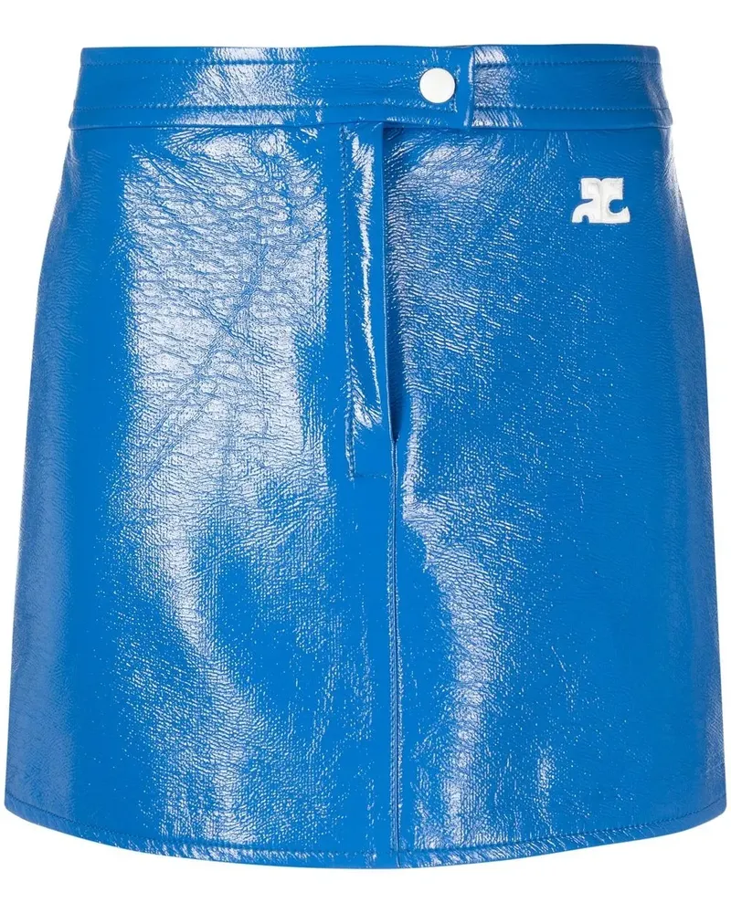 Courrèges Minirock mit Logo - Blau Blau