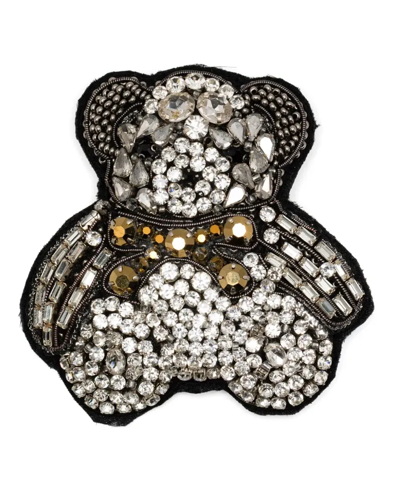 Dice Kayek Brosche mit Kristallen - Silber Silber