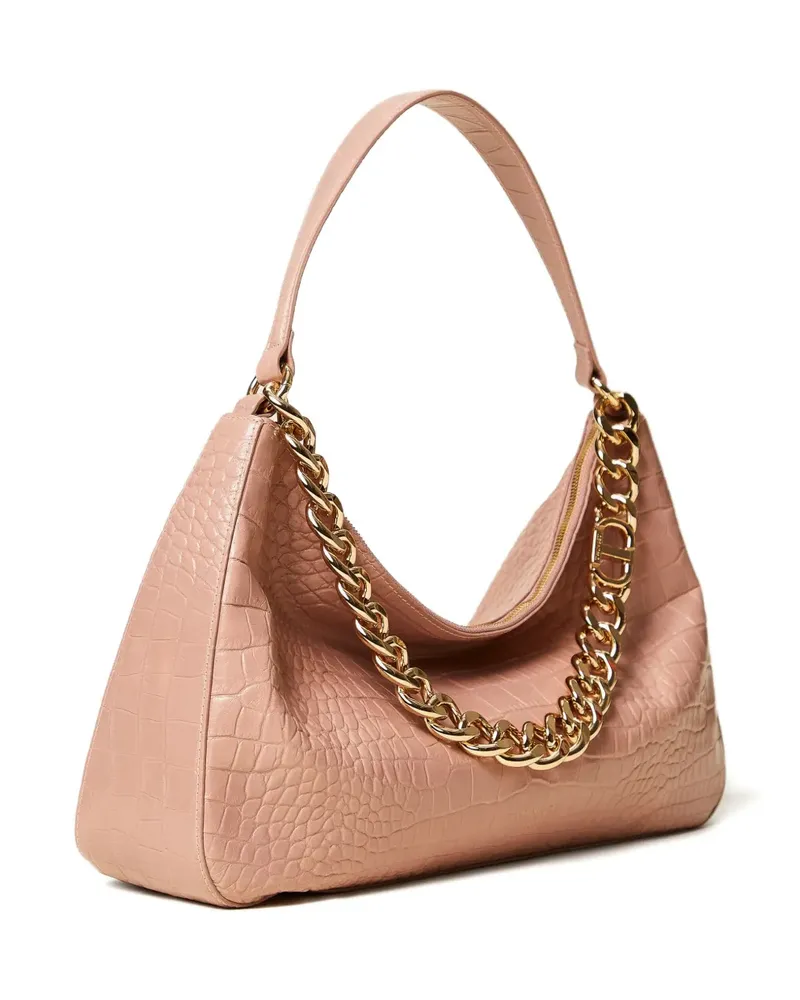 Twin-Set Liliane Schultertasche mit Kroko-Effekt - Rosa Rosa