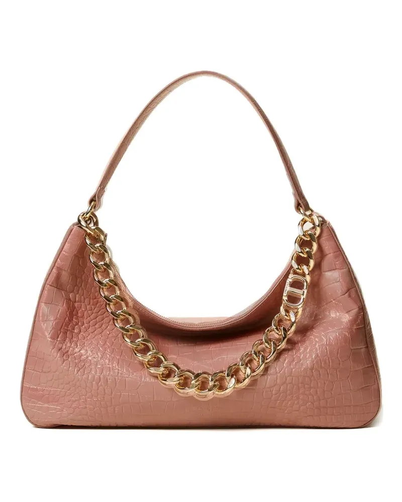 Twin-Set Liliane Schultertasche mit Kroko-Effekt - Rosa Rosa