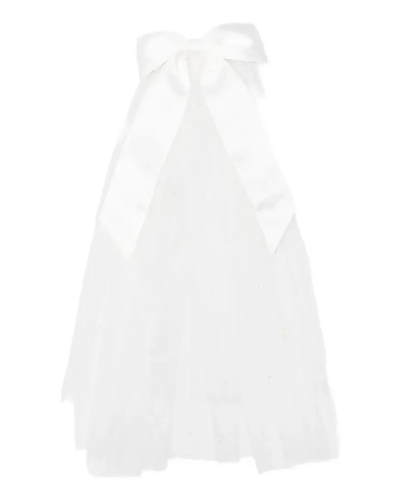 Self-Portrait bow-embellished veil - Weiß Weiß