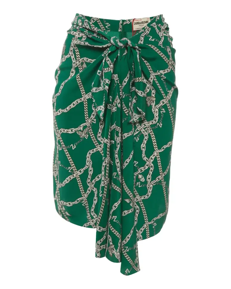 Zadig & Voltaire printed draped midi skirt - Grün Grün