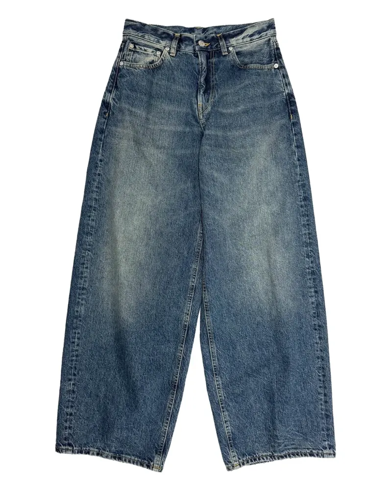 6397 Roomy rear logo patch straight-leg jeans - Blau Blau