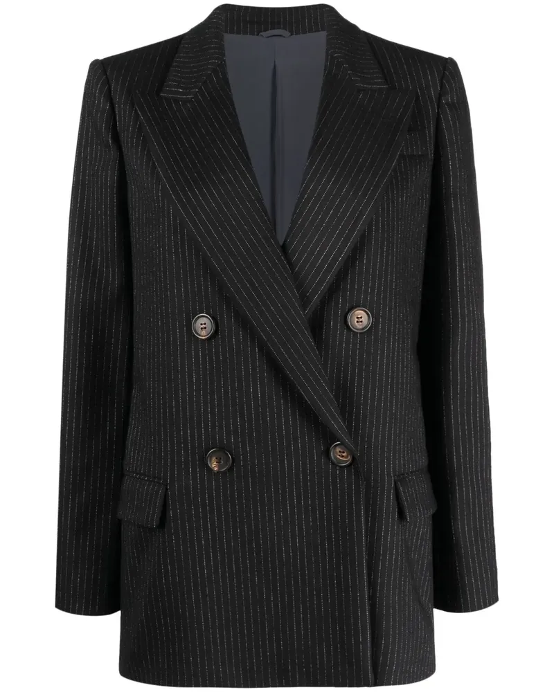 Brunello Cucinelli Doppelreihiger Blazer - Schwarz Schwarz
