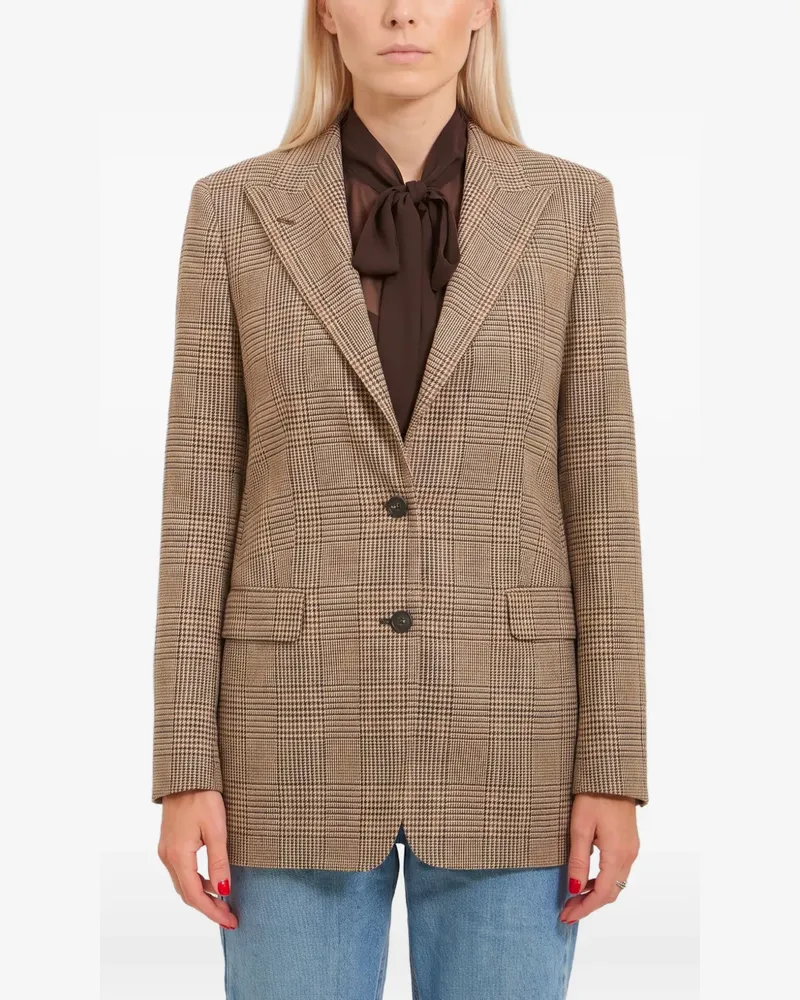Tagliatore prince of wales check single-breasted jacket - Braun Braun