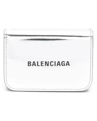 Balenciaga Portemonnaie im Metallic-Look Silber