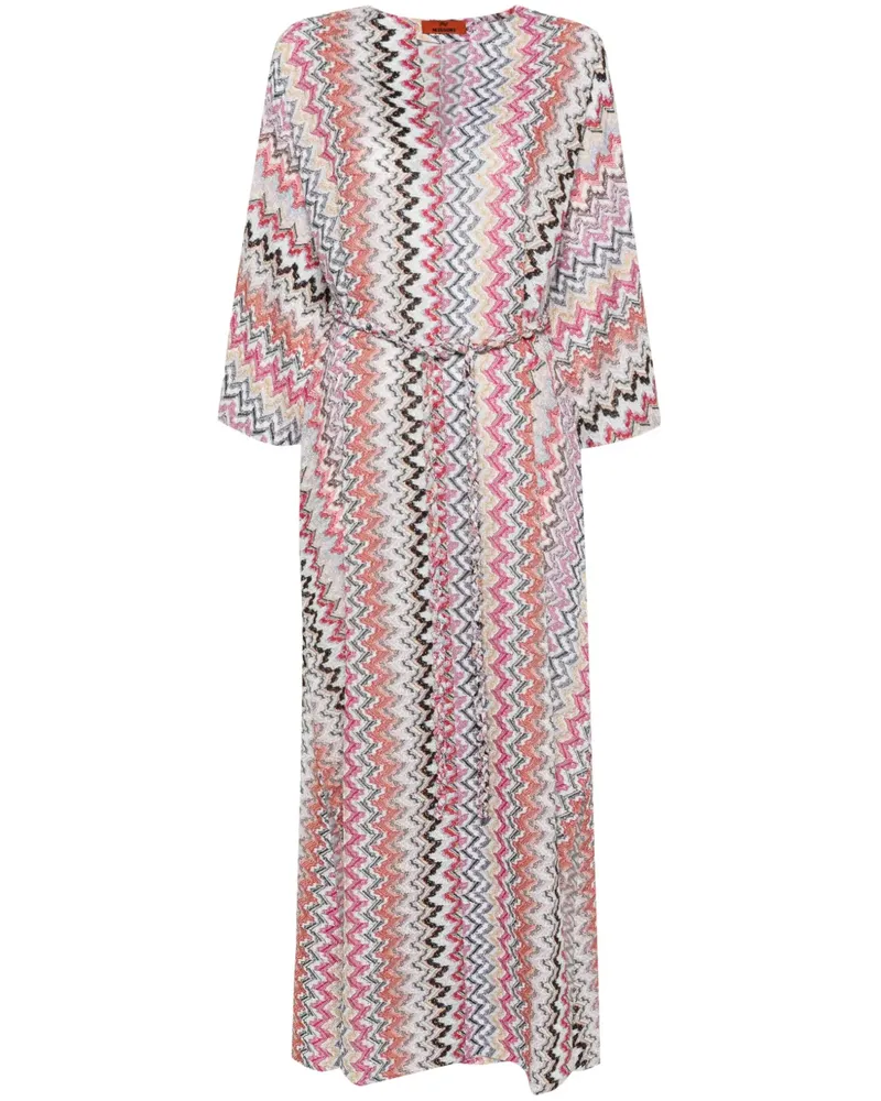 Missoni Maxikleid mit Zickzackmuster - Weiß Weiß