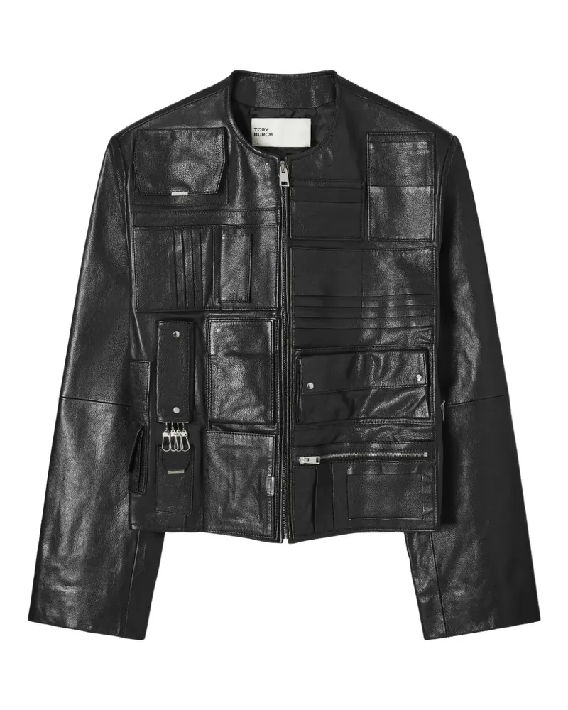 Tory Burch Lederjacke mit Tasche - Schwarz Schwarz
