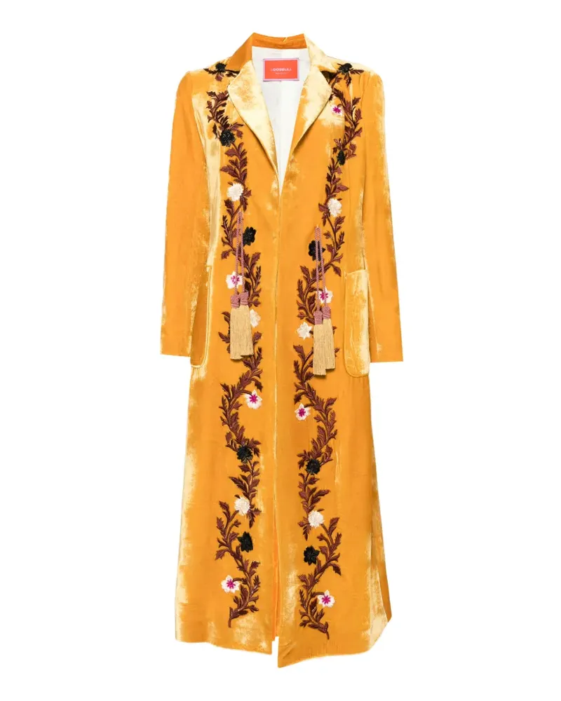 La DoubleJ Duster Mantel mit Blumenstickerei - Orange Orange